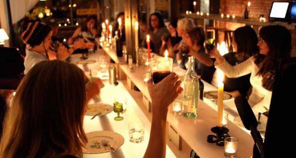 Dinner at a bar